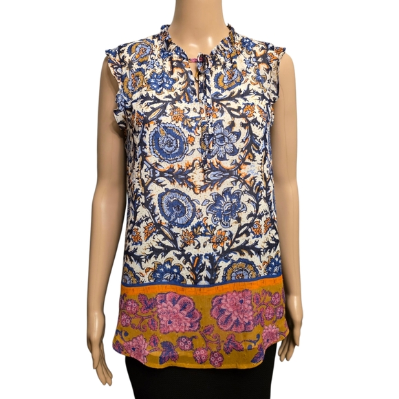 Joie Tops - Joie Boho Multicolor Floral Sleeveless Blouse Lightweight & Feminine Size S